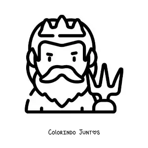 Desenho para colorir de Poseidon fácil