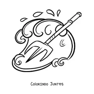 Desenho para colorir do tridente de Poseidon