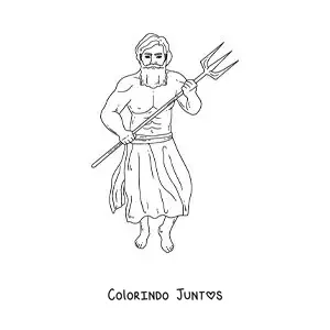 Desenho para colorir do deus Netuno