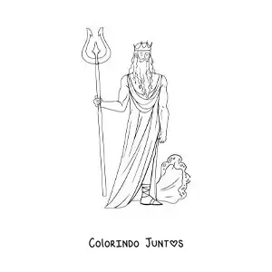 Desenho para colorir de Poseidon controlando as marés