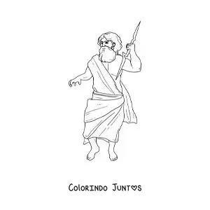 Desenho para colorir de Zeus o deus grego realista