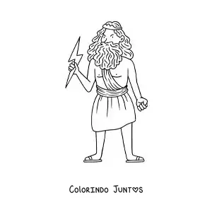 Desenho para colorir de Zeus animado bravo
