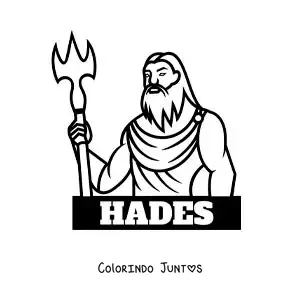 Desenho para colorir do deus do submundo Hades