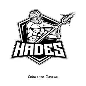 Desenho para colorir de Hades com seu bidente