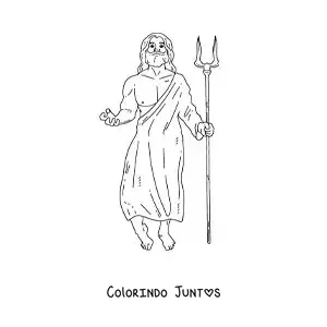 Desenho para colorir de Hades realista com seu bidente