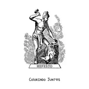 Desenho para colorir da forja de Hefesto o deus grego