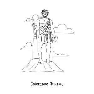Desenho para colorir do deus Hefesto com seu martelo