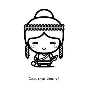 Desenho para colorir de Ártemis kawaii