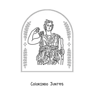Desenho para colorir de Ártemis a deusa grega com seu arco e flechas