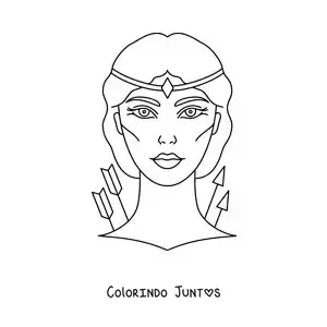 Desenho para colorir do rosto da deusa Ártemis