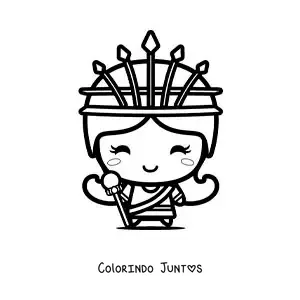 Desenho para colorir da deusa Hera kawaii