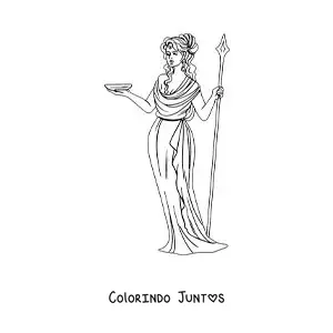 Desenho para colorir de Hera a rainha dos deuses animada