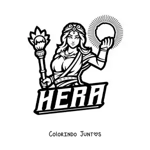 Desenho para colorir da deusa Hera rainha dos deuses