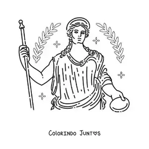Desenho para colorir de Hera a deusa grega