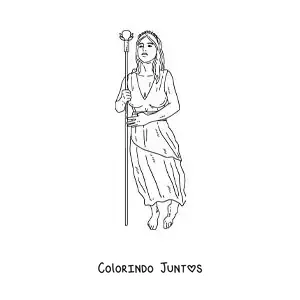Desenho para colorir de Hera a deusa grega realista