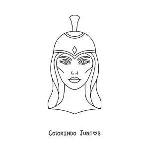Desenho para colorir do rosto de Atena a deusa grega guerreira