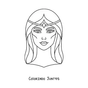 Desenho para colorir do rosto de Afrodite a deusa do amor