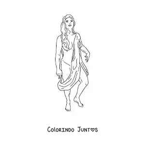 Desenho para colorir de Afrodite a deusa do amor realista