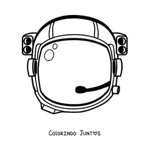 Desenho para colorir de um capacete de astronauta