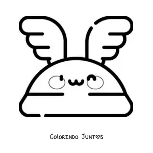 Desenho para colorir do capacete alado de Hermes animado kawaii