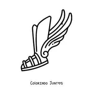 Desenho para colorir da sandália alada de Hermes