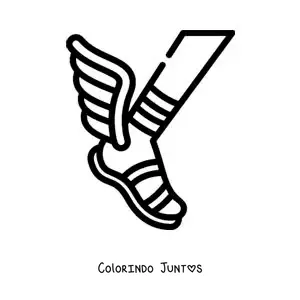 Desenho para colorir do sapato alado de Hermes