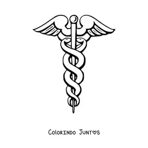 Desenho para colorir do caduceu do deus Hermes