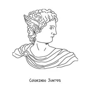 Desenho para colorir do rosto do deus Hermes