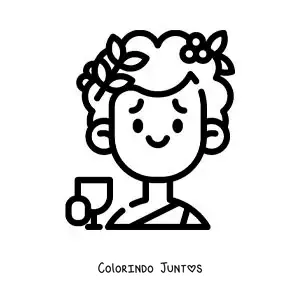 Desenho para colorir do deus do vinho Dionísio animado