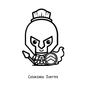 Desenho para colorir do deus grego Ares kawaii