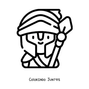 Desenho para colorir de Ares o deus grego animado fácil