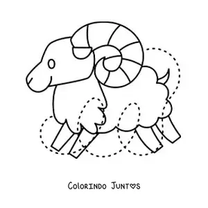 Desenho para colorir de carneiro do signo de Áries fácil