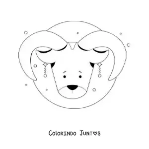 Desenho para colorir do signo de Áries animado