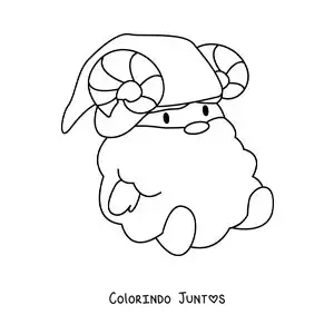 Desenho para colorir de gnomo do signo de Áries animado kawaii