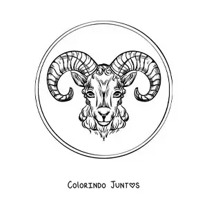 Desenho para colorir de carneiro do signo de Áries realista