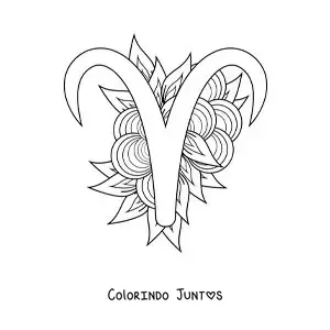 Desenho para colorir de símbolo do signo de Áries
