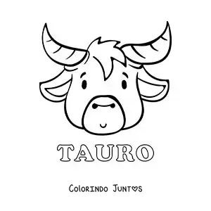 Desenho para colorir de touro do signo de Touro animado com seu nome