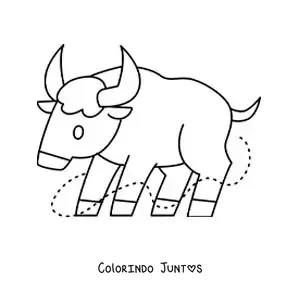 Desenho para colorir de touro do signo de Touro fácil