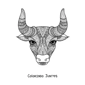 Desenho para colorir de mandala do signo de Touro