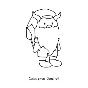 Desenho para colorir de gnomo do signo de Touro animado kawaii