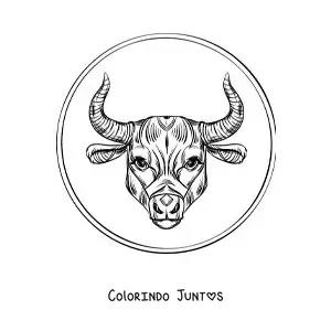 Desenho para colorir de touro do signo de Touro realista