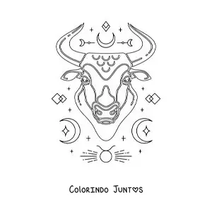 Desenho para colorir de símbolos de Touro o signo do zodíaco