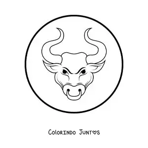 Desenho para colorir de touro do signo de Touro animado fácil