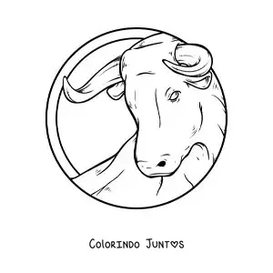 Desenho para colorir do touro do signo do zodíaco de Touro realista e grande
