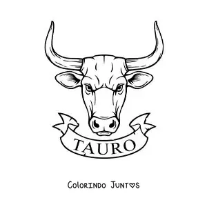Desenho para colorir de touro de Touro com o nome do signo