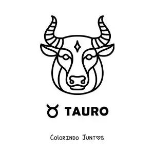 Desenho para colorir de touro de Touro fácil com o símbolo do signo