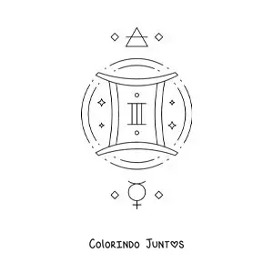 Desenho para colorir do símbolo de Gêmeos