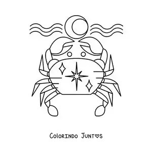 Desenho para colorir de caranguejo do signo do zodíaco de Câncer