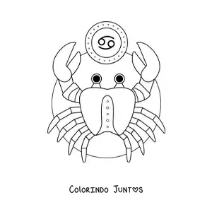 Desenho para colorir do signo do zodíaco de Câncer animado