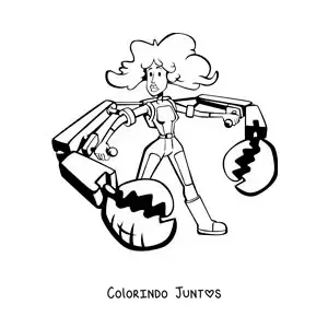Desenho para colorir de caricatura de um super-herói do signo de Câncer